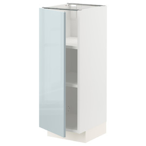 METOD Base cabinet with shelves, white/Kallarp light grey-blue, 30x37 cm
