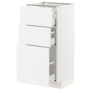 METOD / MAXIMERA Base cabinet with 3 drawers, white/Kungsbacka anthracite, 40x37 cm