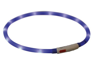 Trixie LED Dog Flash Light Ring USB XS-XL 70/1cm, royal blue