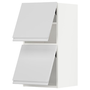 METOD Wall cabinet horizontal w 2 doors, white/Voxtorp high-gloss/white, 40x80 cm