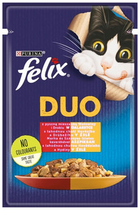 Felix Fantastic Duo Cat Food Beef & Poultry in Jelly 85g