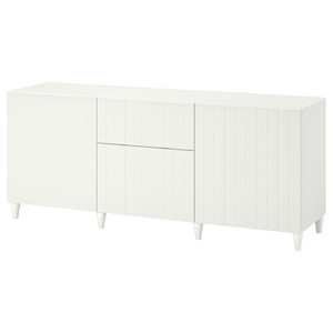 BESTÅ Storage combination with drawers, white/Sutterviken/Kabbarp white, 180x42x74 cm