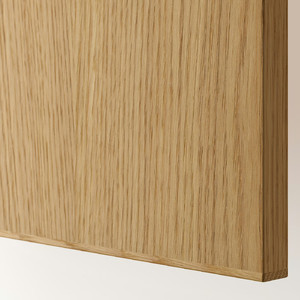 METOD / MAXIMERA Base cabinet f combi micro/drawers, white/Sinarp oak veneer, 60x60 cm