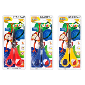Starpak School Scissors Safari 13cm for Left-Handed 1pc, random colours