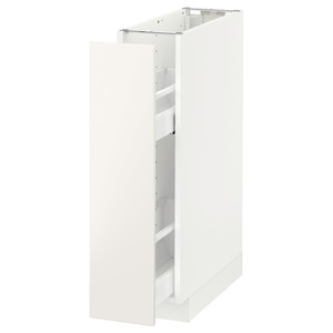 METOD Base cabinet/pull-out int fittings, white, Veddinge white, 20x60 cm