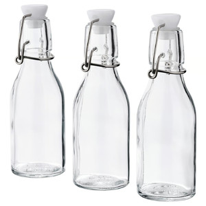 KORKEN Bottle with stopper, clear glass, 15 cl