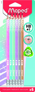 Maped Pencil with Eraser Glitter HB 12pcs