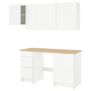 KNOXHULT Kitchen, white, 220x61x220 cm