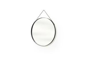 Round Mirror with Metal Frame Nicole 60cm, black