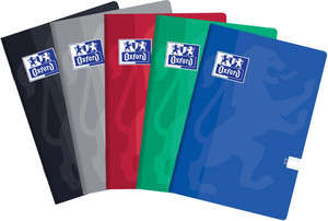 Notebook A5 32 Sheets Ruled Margin Oxford, 5-pack, assorted colours