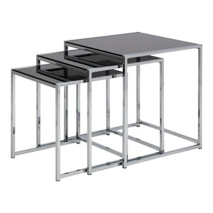 Nesting Tables Set of 3 Cross, black