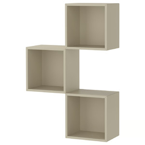 EKET Wall-mounted cabinet combination, beige, 70x25x105 cm