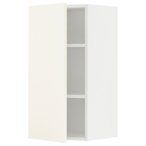 METOD Wall cabinet with shelves, white/Vallstena white, 40x80 cm
