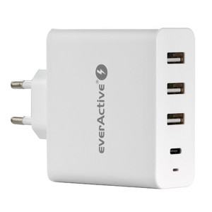 EverActive Charger 3xUSB USB-C PD 60.5W EU Plug