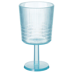 KALLSINNIG Wine glass, plastic/blue, 32 cl
