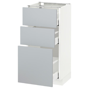 METOD / MAXIMERA Base cabinet with 3 drawers, white/Veddinge grey, 40x37 cm