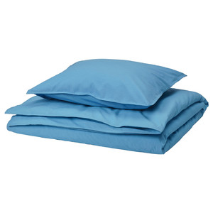 ÄNGSLILJA Duvet cover and pillowcase, blue, 150x200/50x60 cm