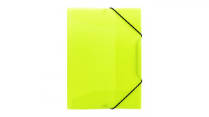 Document File Folder with Elastic Band PP A4 1pc, neon yellow