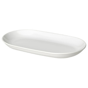 GODMIDDAG Serving plate, white, 27x14 cm