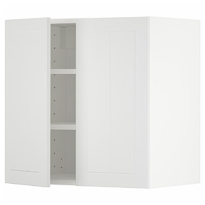 METOD Wall cabinet with shelves/2 doors, white/Stensund white, 60x60 cm