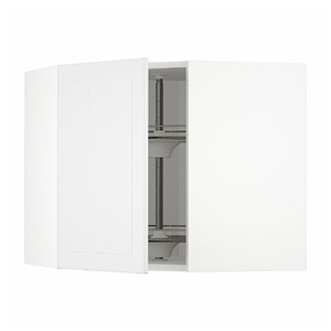 METOD Corner wall cabinet with carousel, white/Stensund white, 68x60 cm