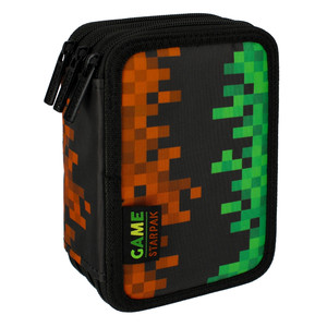 Pencil Case with 3 Zippers & School Accessories Pixel Game
