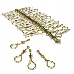 Plastic Christmas Ornament Hooks, Gold, Pack of 30