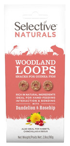 Selective Naturals Woodland Loops Snacks for Guinea Pigs Dandelion & Rosehip 80g