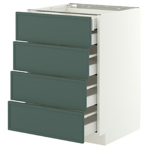 METOD/MAXIMERA Base cb 4 frnts/2 low/3 md drwrs, white/Aspudden dark grey-green, 60x60 cm