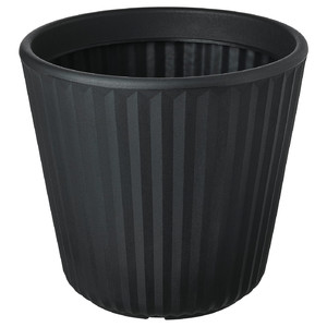 BJÖRNBAMBU Plant pot, in/outdoor dark grey, 32 cm