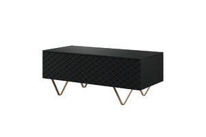 Coffee Table with Storage Scalia 120, matt black/gold legs