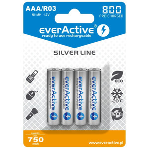 EverActive Silver Line R03/AAA 800mAh Batteries 4 Pack