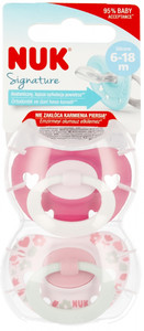 NUK Soother Pacifier Signature 2pcs 6-18m, pink