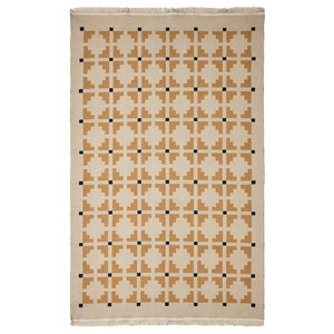 TELEGRAFLINJE Rug, flatwoven, yellow-beige, 170x240 cm