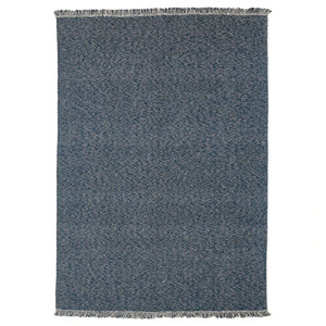 LOKBYTE Rug, flatwoven, dark blue/light beige, 170x240 cm