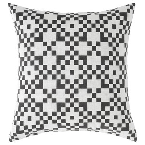 GINSTSÄCKMAL Cushion cover, black/white, 50x50 cm