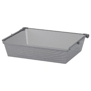 KOMPLEMENT Mesh basket with pull-out rail, dark grey, 75x58 cm