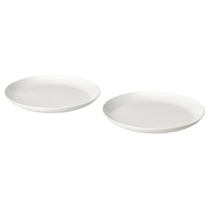 FRÖJDEFULL Plate, white, 25 cm, 2 pack