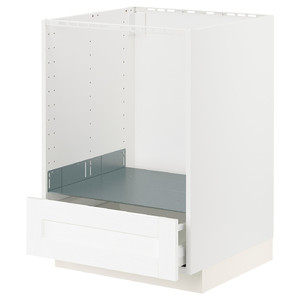 METOD / MAXIMERA Base cabinet for oven with drawer, white Enköping/white wood effect, 60x60 cm