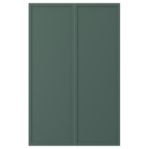 ASPUDDEN 2-p door f corner base cabinet set, dark grey-green, 25x80 cm