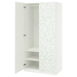 PAX / LINNABERG Wardrobe combination, white/patterned, 100x60x201 cm