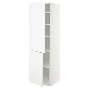 METOD High cabinet with shelves/2 doors, white/Ringhult white, 60x60x200 cm