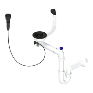 Laveo Siphon for 1-bowl Sink 3.5", automatic plug, black