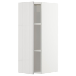 METOD Wall cabinet with shelves, white/Ringhult light grey, 30x80 cm