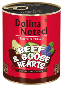 Dolina Noteci Superfood Dog Wet Food Beef & Goose Hearts 800g