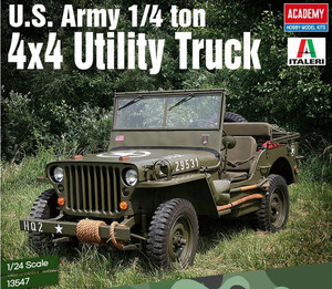Academy Plastic Model Kit U.S. Army 1/4 ton 4x4 Utility Truck 1/24 14+