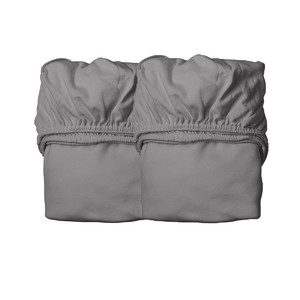 LEANDER Sheet for baby cot, 2 pcs, cool grey