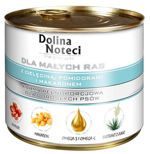 Dolina Noteci Premium Dog Wet Food for Small Breeds Veal, Tomato & Pasta 185g