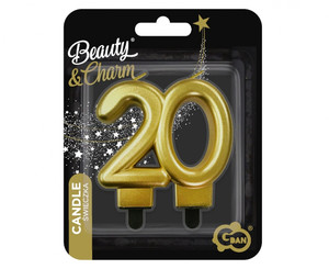Birthday Candle 20, gold