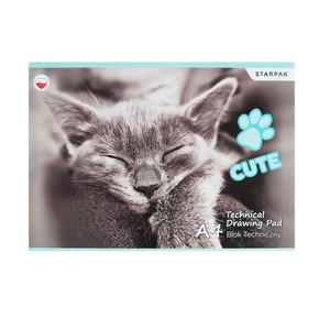 Construction Paper Pad Technical Drawing Pad A4 20 White Sheets Cats 20pcs